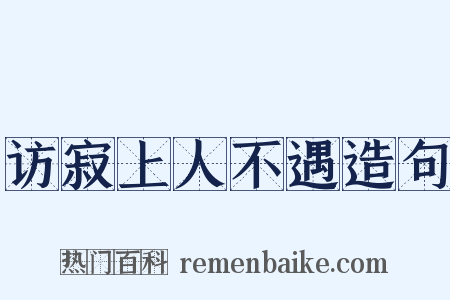 访寂上人不遇造句是什么意思的图片